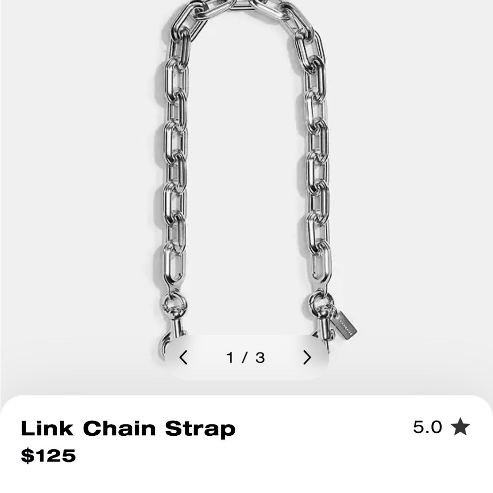 Coach Silver Link Chain Strap